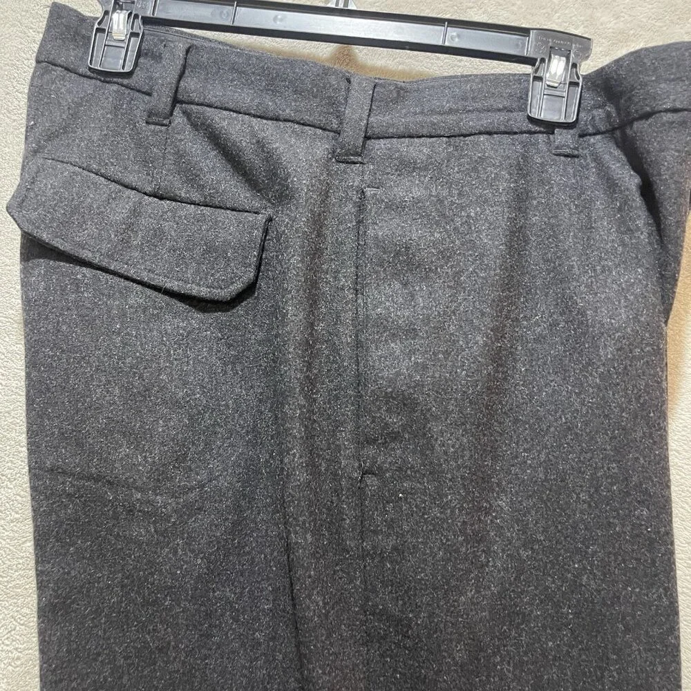 BANANA REPUBLIC‎ STRETCH Men's Wool Blend Black/ Gray Pants 34x31.5 Flap Pockets